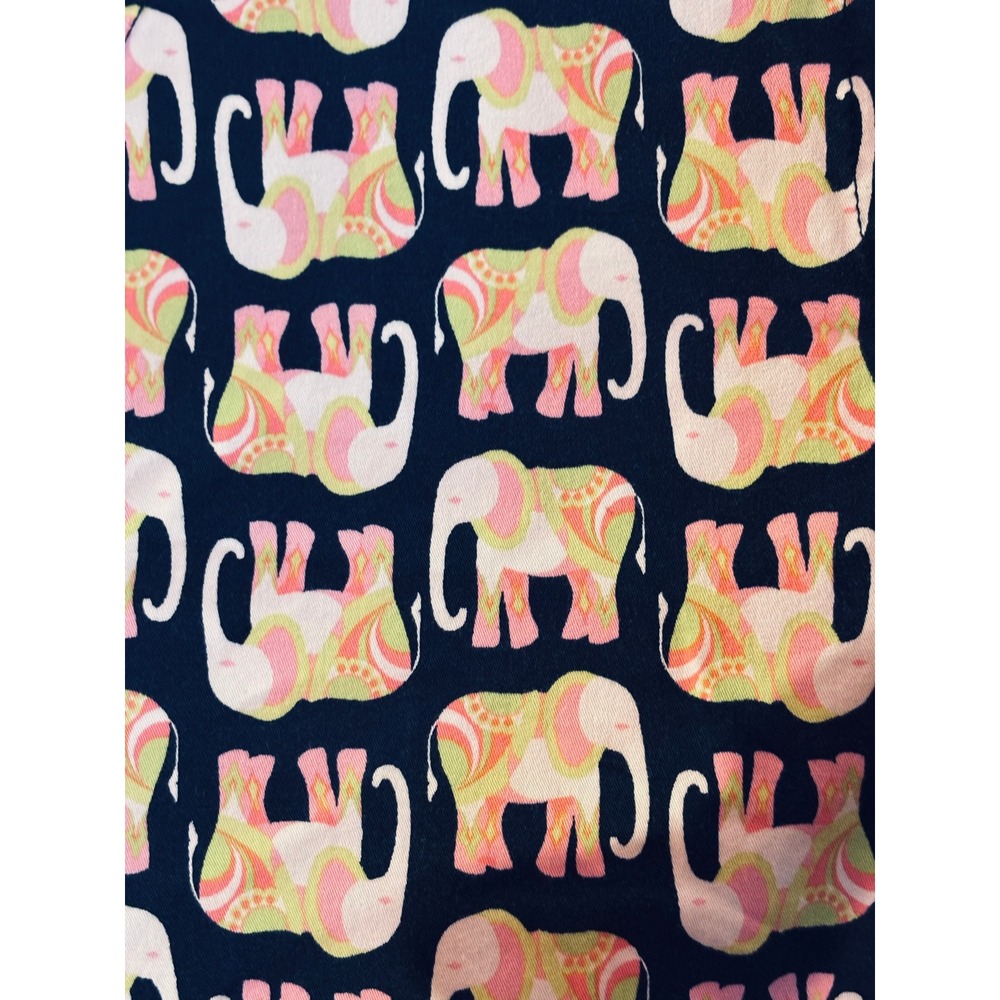 Crown & Ivy Womens Elephant Print Shorts Navy Pink Green Hippie Size 10 - Picture 2 of 7